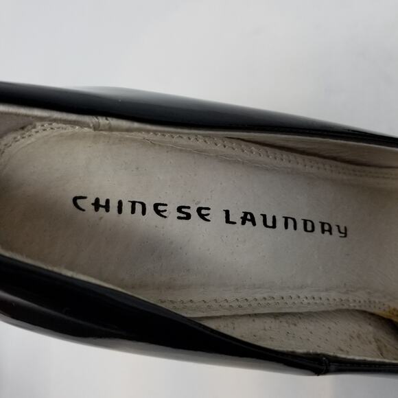 Chinese Laundry Black Stilettos Peep Toe Black Patent Leather Hotness Size 7 - Picture 9 of 12
